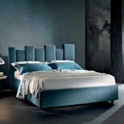 Modern Design Tweepersoonsbed Gestoffeerd Blauw Of Grijs Van Hoge Kwaliteit - Kenzo