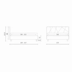 Modern Design Tweepersoonsbed Gestoffeerd Met Doos Gemaakt In Italië - Ciottolino -Slide Shop letto matrimoniale di design moderno imbottito con box made in italy ciottolino 4