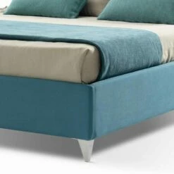 Luxe Tweepersoonsbed Met Box In Tweekleurige Stof Gemaakt In Italië - Gagia -Slide Shop letto matrimoniale di lusso con box in tessuto bicolore made in italy gagia 2