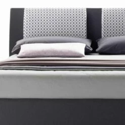 Luxe Tweepersoonsbed Met Box In Tweekleurige Stof Gemaakt In Italië - Gagia -Slide Shop letto matrimoniale di lusso con box in tessuto bicolore made in italy gagia 8