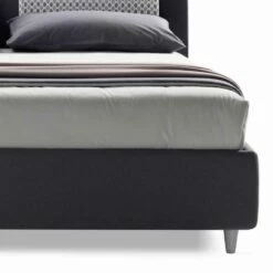 Luxe Tweepersoonsbed Met Box In Tweekleurige Stof Gemaakt In Italië - Gagia -Slide Shop letto matrimoniale di lusso con box in tessuto bicolore made in italy gagia 9