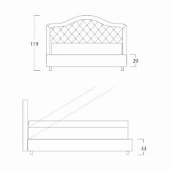 Tweepersoonsbed Met Container, Klassiek Ontwerp Capri By Bolzan -Slide Shop letto matrimoniale imbottito con box e testata capitonne capri bolzan 9