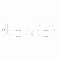 Bekleed Tweepersoonsbed In Stof Met Doos Gemaakt In Italië - Masker -Slide Shop letto matrimoniale imbottito con contenitore in tessuto made in italy maschera 4