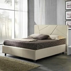 Dubbel Bed In Kunstleer Met Doos Piek 160x190 / 200 Cm Mia