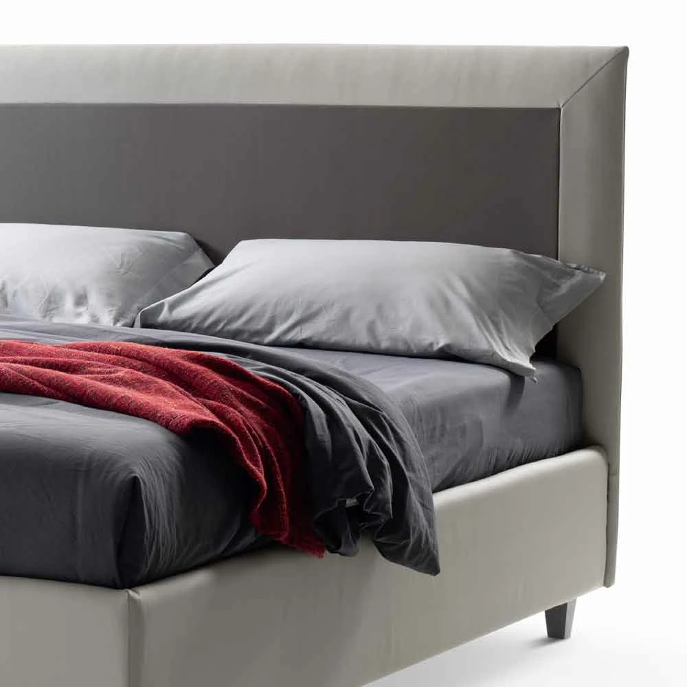 Tweepersoonsbed Van Kunstleer Met Box En Glad Hoofdeinde Gemaakt In Italië - Arturo 2 Tweepersoonsbed Van Kunstleer Met Box En Glad Hoofdeinde Gemaakt In Italië - Arturo - Afbeelding 2