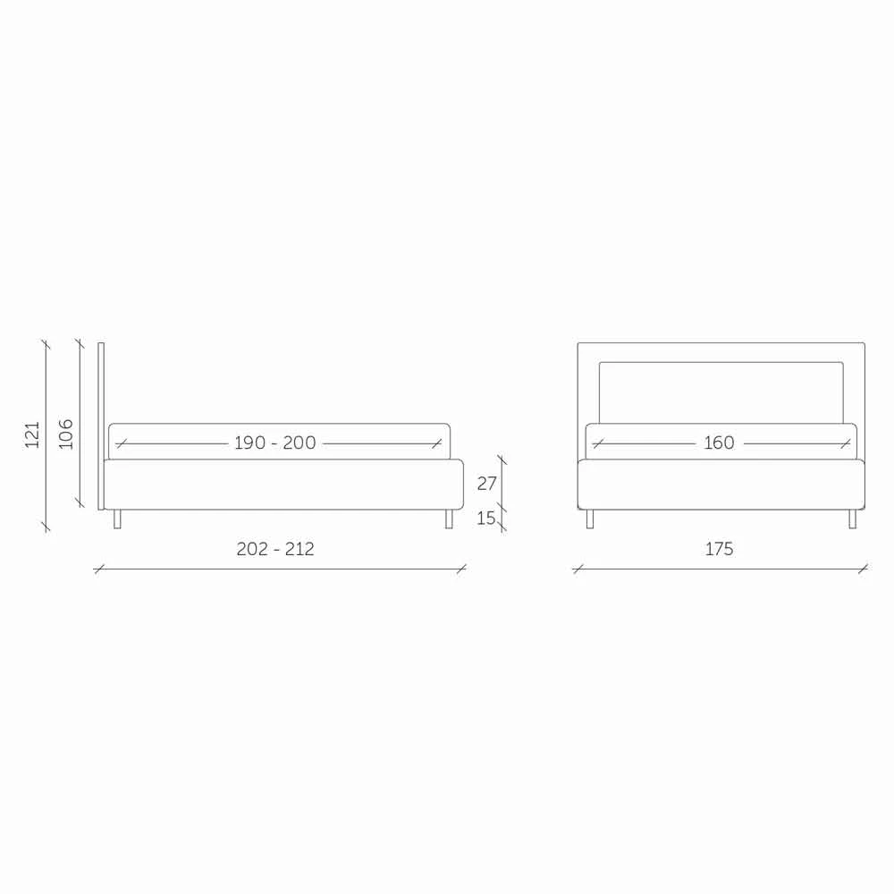 Tweepersoonsbed Van Kunstleer Met Box En Glad Hoofdeinde Gemaakt In Italië - Arturo 7 Tweepersoonsbed Van Kunstleer Met Box En Glad Hoofdeinde Gemaakt In Italië - Arturo - Afbeelding 7