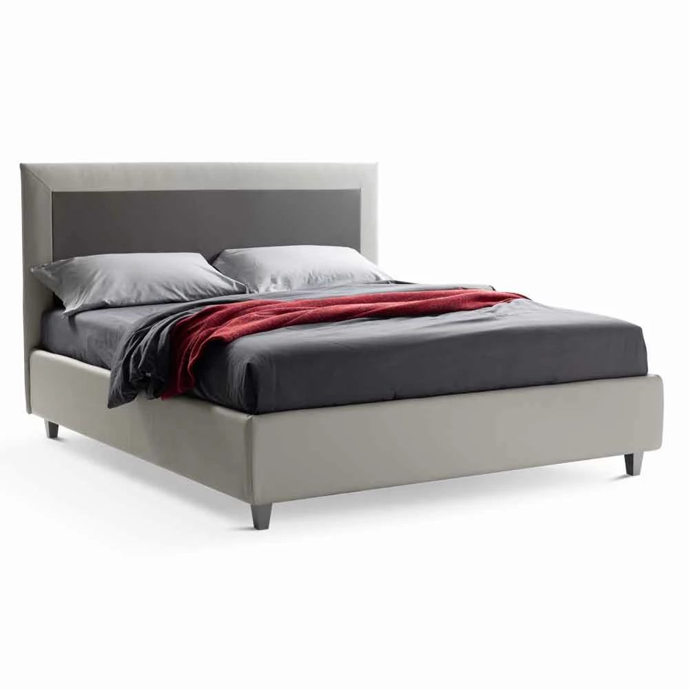 Tweepersoonsbed Van Kunstleer Met Box En Glad Hoofdeinde Gemaakt In Italië - Arturo 1 Tweepersoonsbed Van Kunstleer Met Box En Glad Hoofdeinde Gemaakt In Italië - Arturo