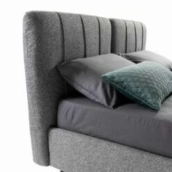 Stoffen Tweepersoonsbed Met Box En Gestreept Hoofdeinde Made In Italy - Nives -Slide Shop letto matrimoniale in tessuto con box e testata a righe made in italy nives 2