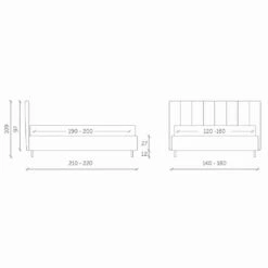 Stoffen Tweepersoonsbed Met Box En Gestreept Hoofdeinde Made In Italy - Nives -Slide Shop letto matrimoniale in tessuto con box e testata a righe made in italy nives 5