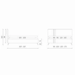 Stoffen Tweepersoonsbed Met Container Made In Italy - Paolo -Slide Shop letto matrimoniale in tessuto con contenitore made in italy paolo 6
