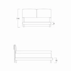 Modern Tweepersoonsbed, Met Dunne Basis En Zonder Doos, Iorca Door Bolzan -Slide Shop letto matrimoniale moderno basamento sottile iorca by bolzan 13