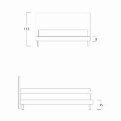 Modern Design Tweepersoonsbed, Met Dunne Voet, Gaya New Van Bolzan 12 Modern Design Tweepersoonsbed, Met Dunne Voet, Gaya New Van Bolzan -Slide Shop letto matrimoniale moderno con basamento sottile gaya new by bolzan 9