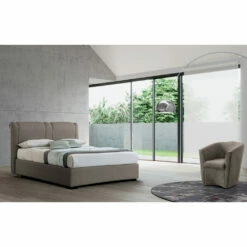 Modern Tweepersoonsbed Met Box In Vuurvast Leer - Ania -Slide Shop letto matrimoniale moderno con box in pelle ignifuga ania 11