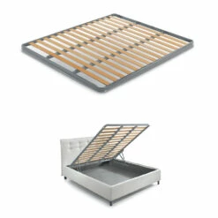 Modern Tweepersoonsbed Met Box In Vuurvast Leer - Ania -Slide Shop letto matrimoniale moderno con box in pelle ignifuga ania 12