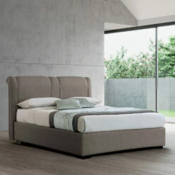 Modern Tweepersoonsbed Met Box In Vuurvast Leer - Ania -Slide Shop letto matrimoniale moderno con box in pelle ignifuga ania 6
