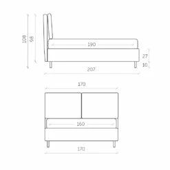 Modern Tweepersoonsbed Met Gestoffeerd Hoofdeinde Made In Italy - Ernesta -Slide Shop letto matrimoniale moderno con testata imbottita realizzato in italia ernesta 13