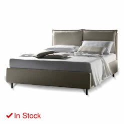 Modern Tweepersoonsbed Met Gestoffeerd Hoofdeinde Made In Italy - Ernesta