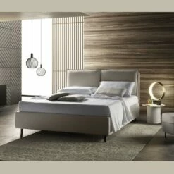Modern Tweepersoonsbed Met Gestoffeerd Hoofdeinde Made In Italy - Ernesta -Slide Shop letto matrimoniale moderno con testata imbottita realizzato in italia ernesta 6