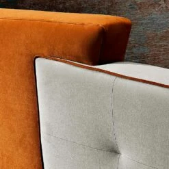 Modern Design Tweepersoonsbed In Grijs En Oranje Fluweel - Plorifon -Slide Shop letto matrimoniale moderno design in velluto grigio e arancione plorifon 4