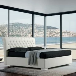 Modern Tweepersoonsbed In Kunstleer Met Contentiore - Ozzano -Slide Shop letto matrimoniale moderno in ecopelle con contentiore ozzano 10