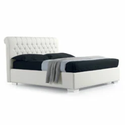 Modern Tweepersoonsbed In Kunstleer Met Contentiore - Ozzano -Slide Shop letto matrimoniale moderno in ecopelle con contentiore ozzano 9