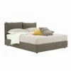 Dubbel Bed Bekleed Met Stof Met Zwarte Voeten Made In Italy - Bandola
