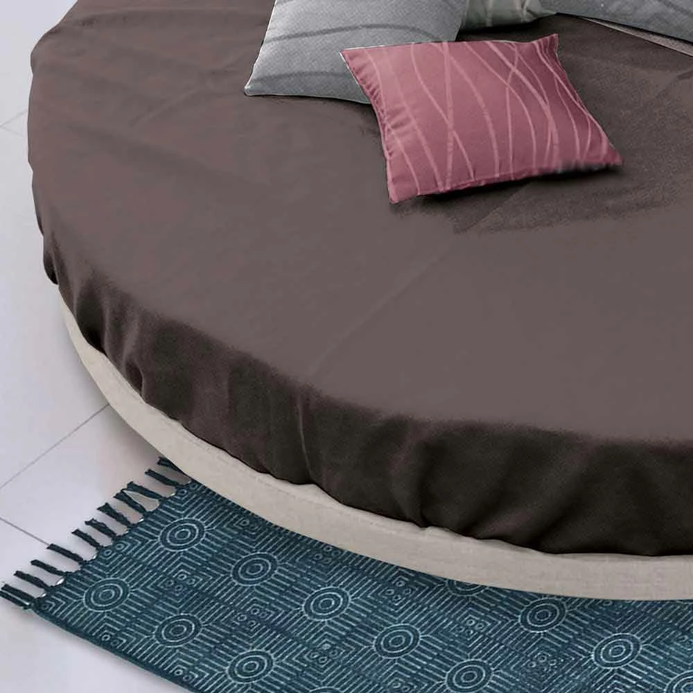 Rond Design Tweepersoonsbed Bekleed Met Stof, Gemaakt In Italië - Rello 3 Rond Design Tweepersoonsbed Bekleed Met Stof, Gemaakt In Italië - Rello - Afbeelding 3