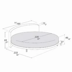 Rond Design Tweepersoonsbed Bekleed Met Stof, Gemaakt In Italië - Rello 14 Rond Design Tweepersoonsbed Bekleed Met Stof, Gemaakt In Italië - Rello -Slide Shop letto matrimoniale rotondo di design rivestito in tessuto made in italy rello 9