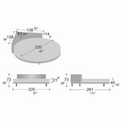 Modern Rond Tweepersoonsbed Met Hoekig Hoofdeinde Made In Italy - Tima 15 Modern Rond Tweepersoonsbed Met Hoekig Hoofdeinde Made In Italy - Tima -Slide Shop letto matrimoniale rotondo moderno con testiera angolare made in italy tima 8