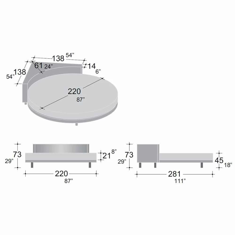 Modern Rond Tweepersoonsbed Met Hoekig Hoofdeinde Made In Italy - Tima 6 Modern Rond Tweepersoonsbed Met Hoekig Hoofdeinde Made In Italy - Tima - Afbeelding 6