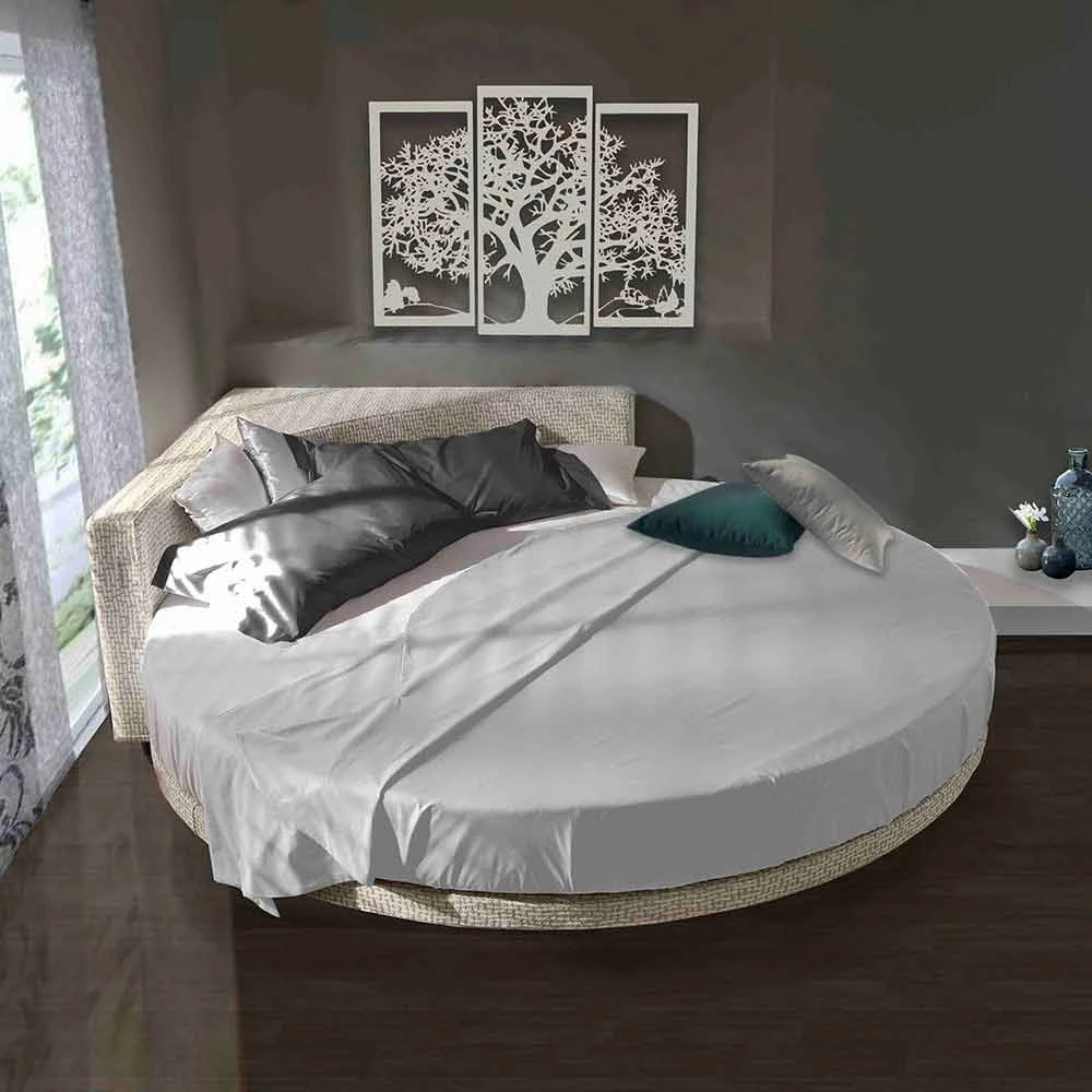 Modern Rond Tweepersoonsbed Met Hoekig Hoofdeinde Made In Italy - Tima 1 Modern Rond Tweepersoonsbed Met Hoekig Hoofdeinde Made In Italy - Tima