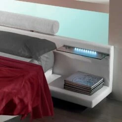 Rond Tweepersoonsbed Bedekt Met Ecoleer, Gemaakt In Italië Ontwerp - Vesio -Slide Shop letto rotondo matrimoniale rivestito in ecopelle di design made in italy vesio 7