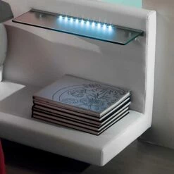 Rond Tweepersoonsbed Bedekt Met Ecoleer, Gemaakt In Italië Ontwerp - Vesio -Slide Shop letto rotondo matrimoniale rivestito in ecopelle di design made in italy vesio 9