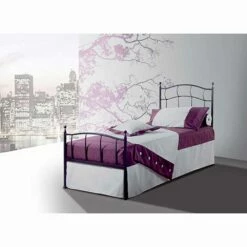 Single Bed In Smeedijzer Amethyst, 100% Made In Italy
