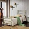 Single Bed In Smeedijzer Gehamerd Vierkante Leila, Made In Italy
