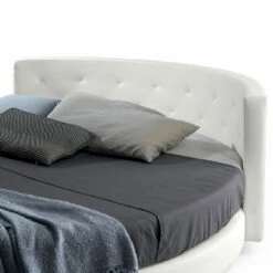 Design Rond Tweepersoonsbed Bekleed Met Kunstleer - Faenza -Slide Shop letto tondo matrimoniale di design rivestito in ecopelle faenza 13