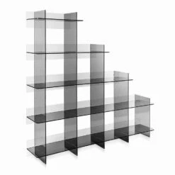 Slide In Boekenkasten Gerookte Sfera3 W180 X H180 X D30 Cm, Made In Italy -Slide Shop libreria a muro fume sfera3 l180 x h180 x p30 cm made in italy 3