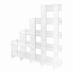 Slide Boekenkast Transparante Wand Sfera3 L180 X H180 X P30 Cm, Gemaakt In Italië -Slide Shop libreria a muro trasparente sfera3 l180 x h180 x p30 cm made in italy 3