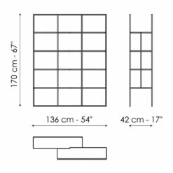 Slide Wandboekenkast Met Metalen Structuur Made In Italy - Bonaldo Optic -Slide Shop libreria a parete con struttura in metallo made in italy bonaldo optic 15