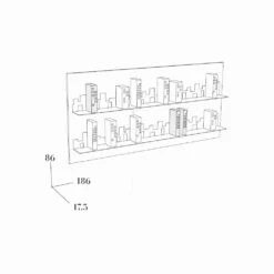 Slide Muur Design Library Skyline 186x86 Mabele, Gemaakt Van Metaal Met De Hand -Slide Shop libreria da appendere skyline 186x86 mabele 4