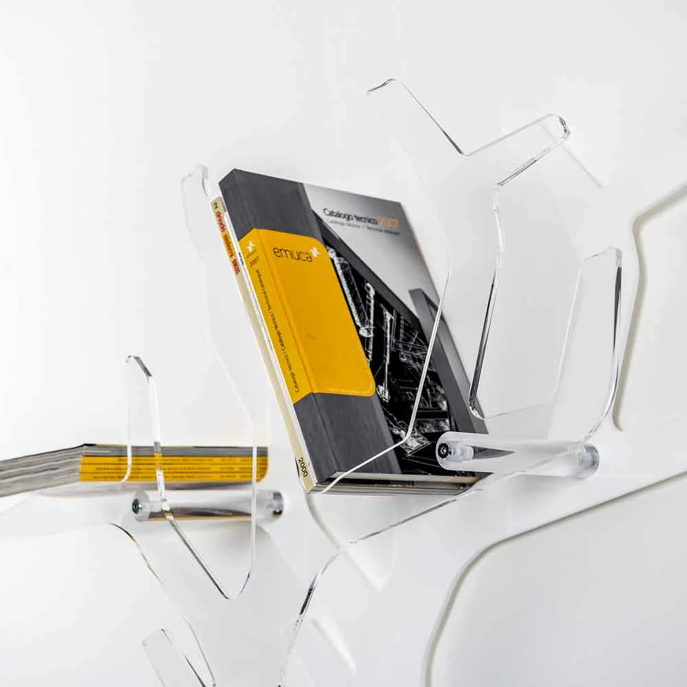 Slide Boekenkast Wit Modern Design Carol Wall, Made In Italy 6 Slide Boekenkast Wit Modern Design Carol Wall, Made In Italy - Afbeelding 6