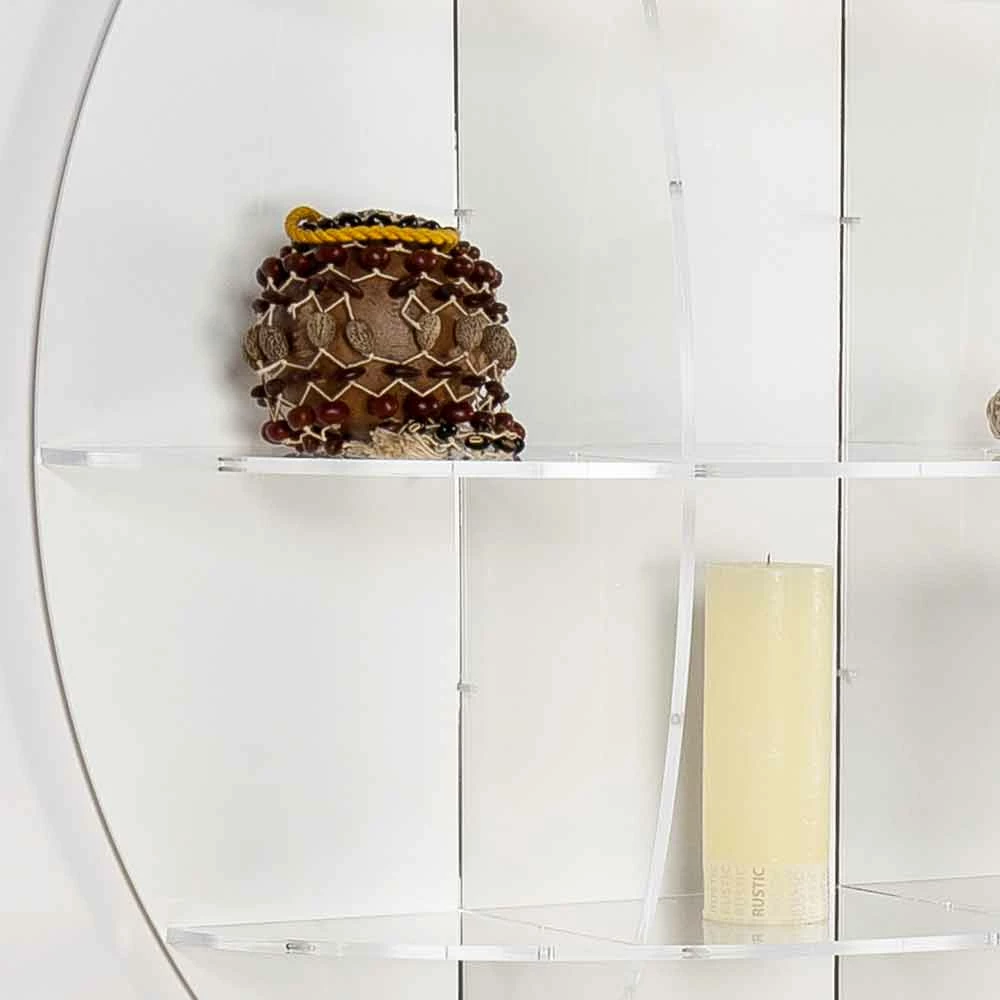 Slide Boekenkast Wit Modern Design Muur Don, Made In Italy 4 Slide Boekenkast Wit Modern Design Muur Don, Made In Italy - Afbeelding 4