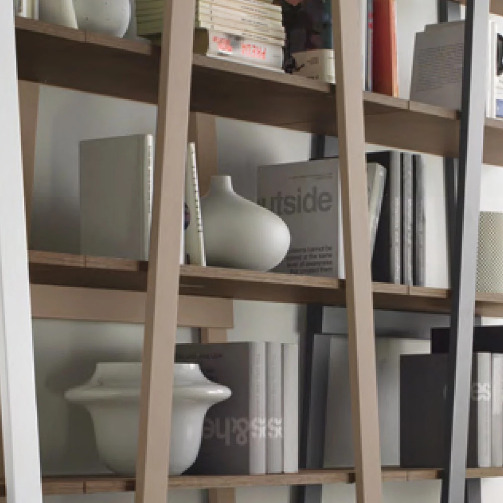 Slide Modulaire Wandboekenkast In Mdf En Melamine Made In Italy - Meridea 2 Slide Modulaire Wandboekenkast In Mdf En Melamine Made In Italy - Meridea - Afbeelding 2