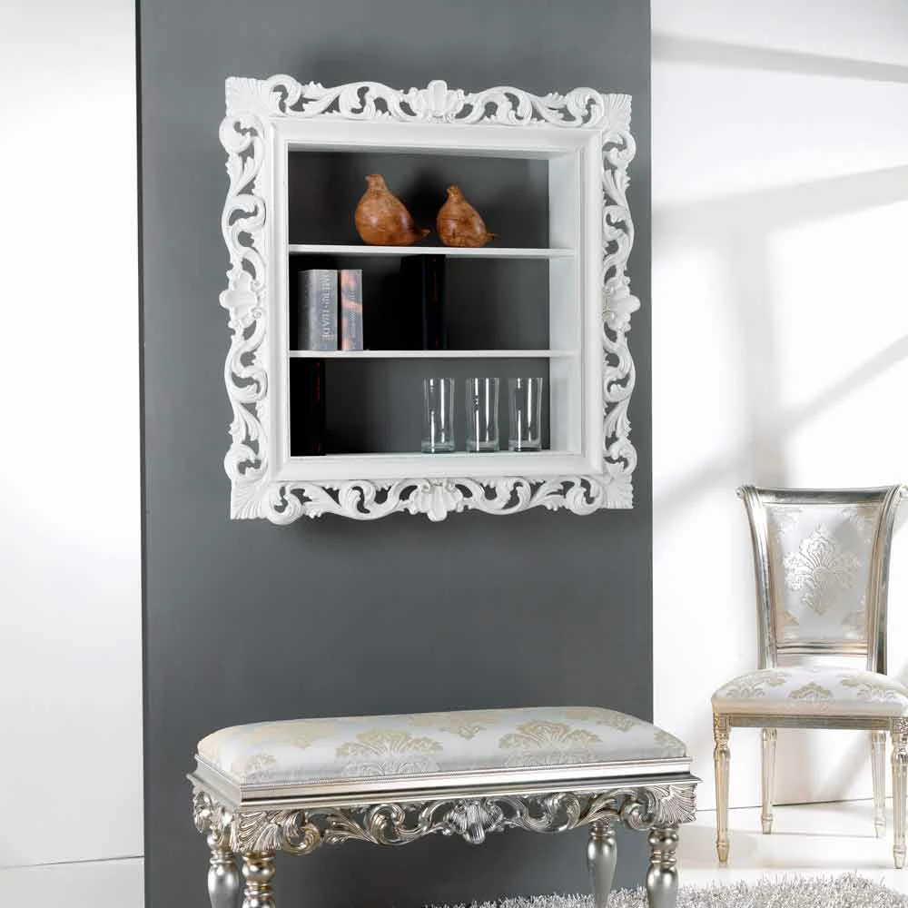 Slide Bibliotheek Designer Houten Wand Met 3 Planken Daran, Made In Italy 4 Slide Bibliotheek Designer Houten Wand Met 3 Planken Daran, Made In Italy - Afbeelding 4