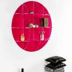 Slide Wand Boekenkast In Gekleurd Plexiglas Gemaakt In Italië, Giofora