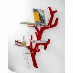 Slide Bibliotheek Van Rode Modern Design Carol Wall, Made In Italy -Slide Shop libreria da parete rossa design moderno carol made in italy 5