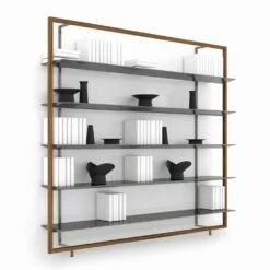 Slide Vloerboekenkast In Metaal, Aluminium En Hout Made In Italy - Bonaldo Aliante -Slide Shop libreria da terra in metallo alluminio e legno made in italy bonaldo aliante 12