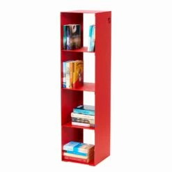 Slide Moderne Vloer Boekenkast In Zwart, Rood, Wit, Grijs Ijzer Gemaakt In Italië - Cauro -Slide Shop libreria da terra moderna ferro nero rosso bianco o grigio made in italy pls 10