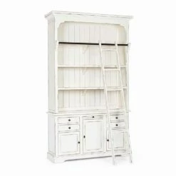 Slide Klassiek Design Houten Boekenkast Met Homemotion Decoratieve Ladder - Cederhout