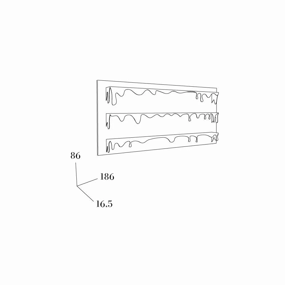 Slide Bibliotheek Modern Design Kolata 186x86 (3 Legborden) Mabele, Italiaans Design 2 Slide Bibliotheek Modern Design Kolata 186x86 (3 Legborden) Mabele, Italiaans Design - Afbeelding 2